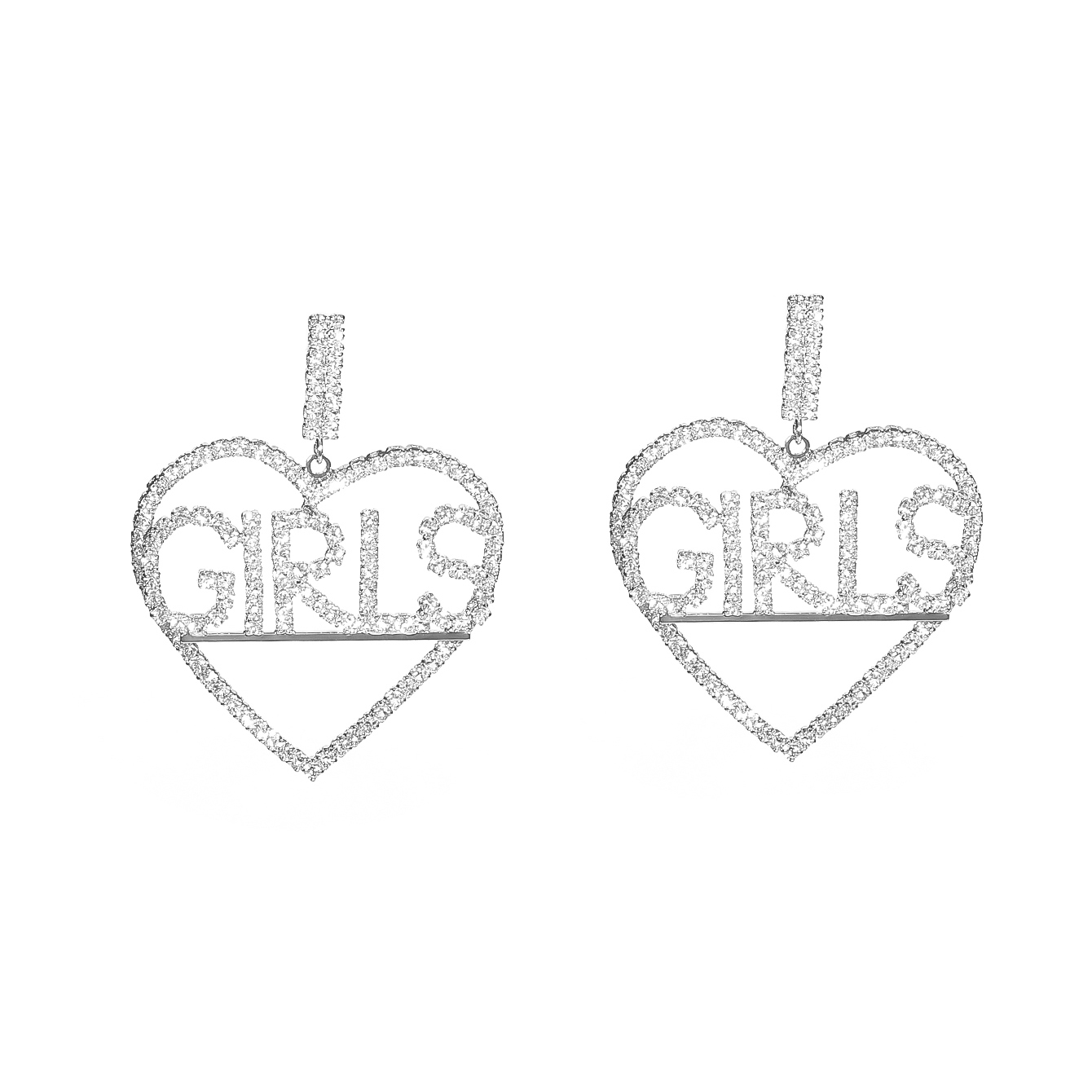 1 Pair IG Style Elegant Lady Letter Tassel Heart Shape Inlay Copper Alloy Rhinestones Drop Earrings display picture 1