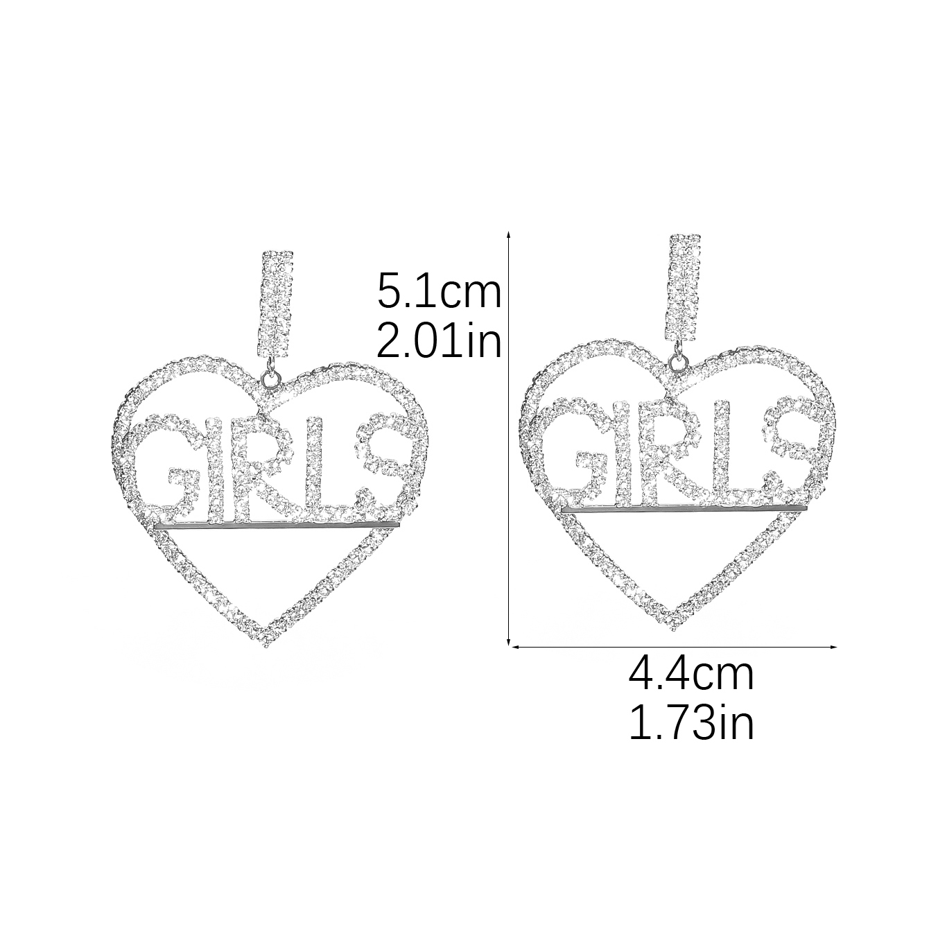 1 Pair IG Style Elegant Lady Letter Tassel Heart Shape Inlay Copper Alloy Rhinestones Drop Earrings display picture 2