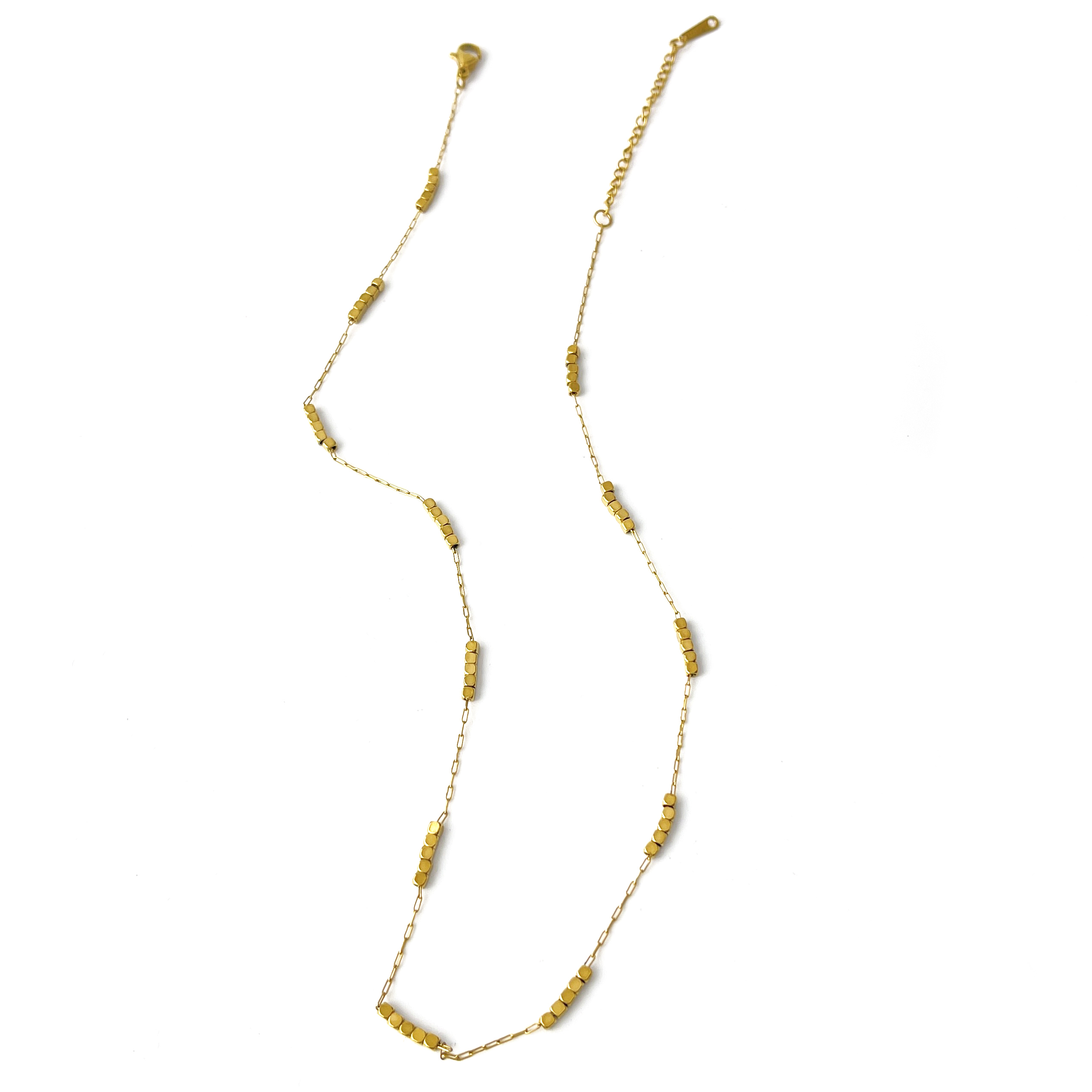 304 Stainless Steel 18K Gold Plated Bohemian Classic Style Beaded Inlay Geometric Acrylic Natural Stone Freshwater Pearl Necklace display picture 8
