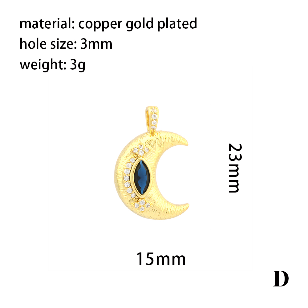 1 Piece 21 * 18mm Copper Zircon 18K Gold Plated Devil's Eye Hand Of Fatima Heart Shape Pendant Chain display picture 4