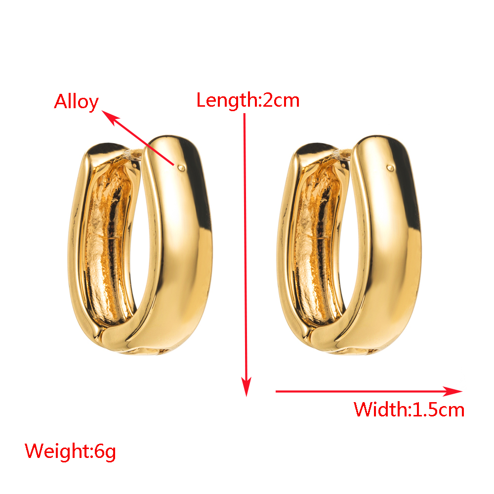 1 Pair Casual Vacation Classic Style Solid Color Plating Alloy 14K Gold Plated Earrings display picture 2
