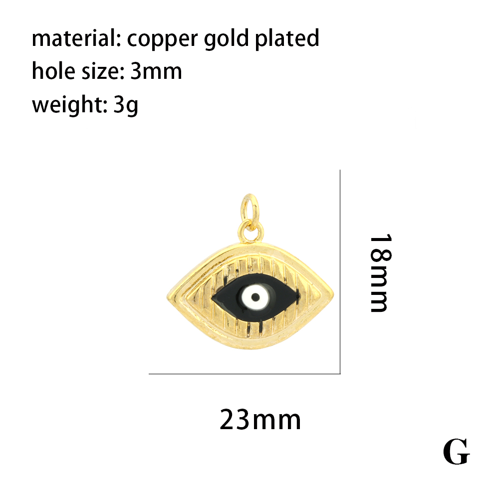 1 Piece 21 * 18mm Copper Zircon 18K Gold Plated Devil's Eye Hand Of Fatima Heart Shape Pendant Chain display picture 7