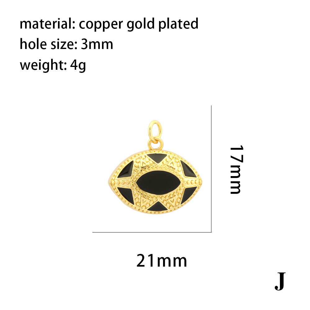1 Piece 21 * 18mm Copper Zircon 18K Gold Plated Devil's Eye Hand Of Fatima Heart Shape Pendant Chain display picture 6