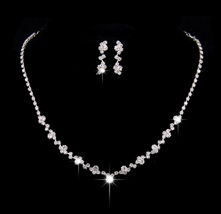 Elegant Lady Bridal Geometric Artificial Crystal Artificial Rhinestones Artificial Crystal Alloy Wholesale Earrings Necklace Jewelry Set display picture 6