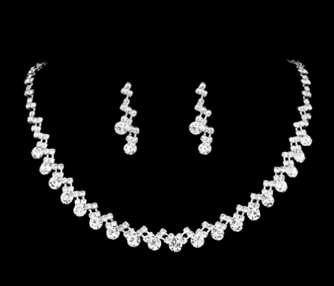 Elegant Lady Bridal Geometric Artificial Crystal Artificial Rhinestones Artificial Crystal Alloy Wholesale Earrings Necklace Jewelry Set display picture 5