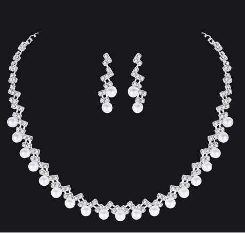 Elegant Lady Bridal Geometric Artificial Crystal Artificial Rhinestones Artificial Crystal Alloy Wholesale Earrings Necklace Jewelry Set display picture 7