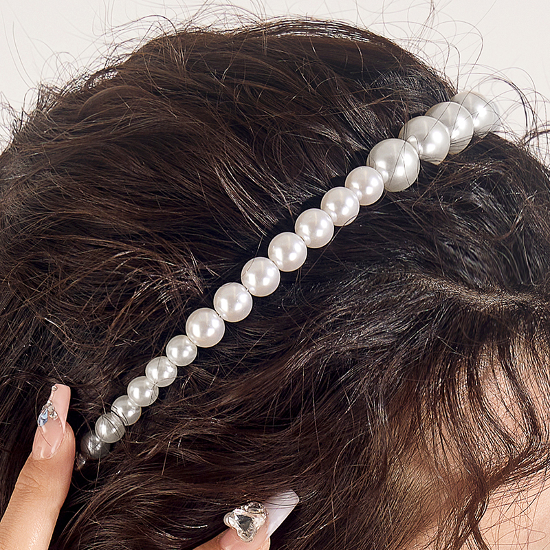 Women's Sweet Bow Knot Imitation Pearl Beaded Hair Band display picture 5