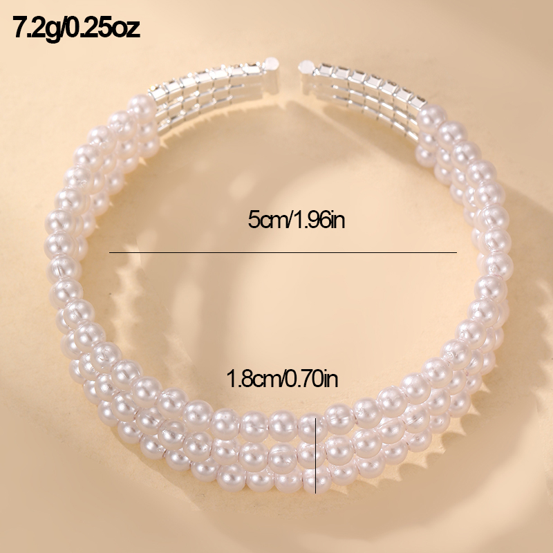 Simple Style Geometric Artificial Gemstones Artificial Pearl Zinc Alloy Layered Inlay Rhinestones Pearl Women's Wristband display picture 39