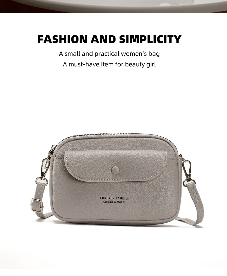 Women's Small Pu Leather Solid Color Classic Style Flip Cover Crossbody Bag Shoulder Bag display picture 1