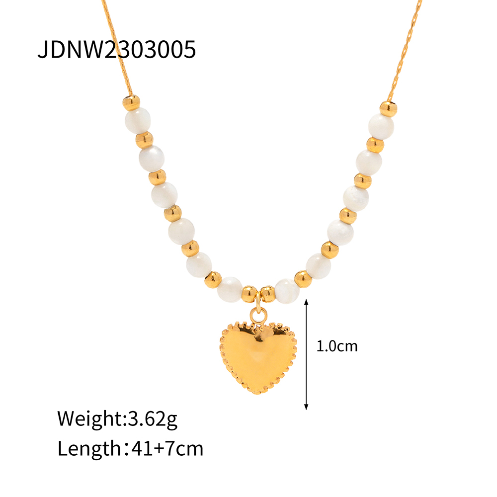 Edelstahl 304 18 Karat Vergoldet IG-Stil Basic Klassischer Stil Überzug Herzform Armbänder Halskette display picture 2