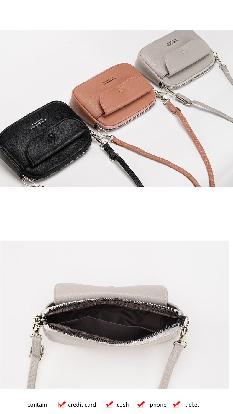 Women's Small Pu Leather Solid Color Classic Style Flip Cover Crossbody Bag Shoulder Bag display picture 3