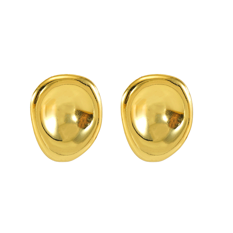 1 Pair Simple Style Round Plating 304 Stainless Steel 18K Gold Plated Ear Studs display picture 6