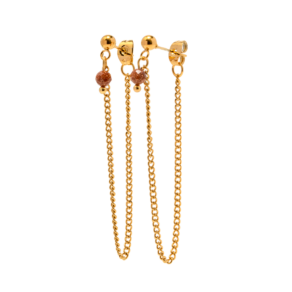 1 Pair IG Style Basic Modern Style Tassel 304 Stainless Steel 18K Gold Plated Drop Earrings display picture 5