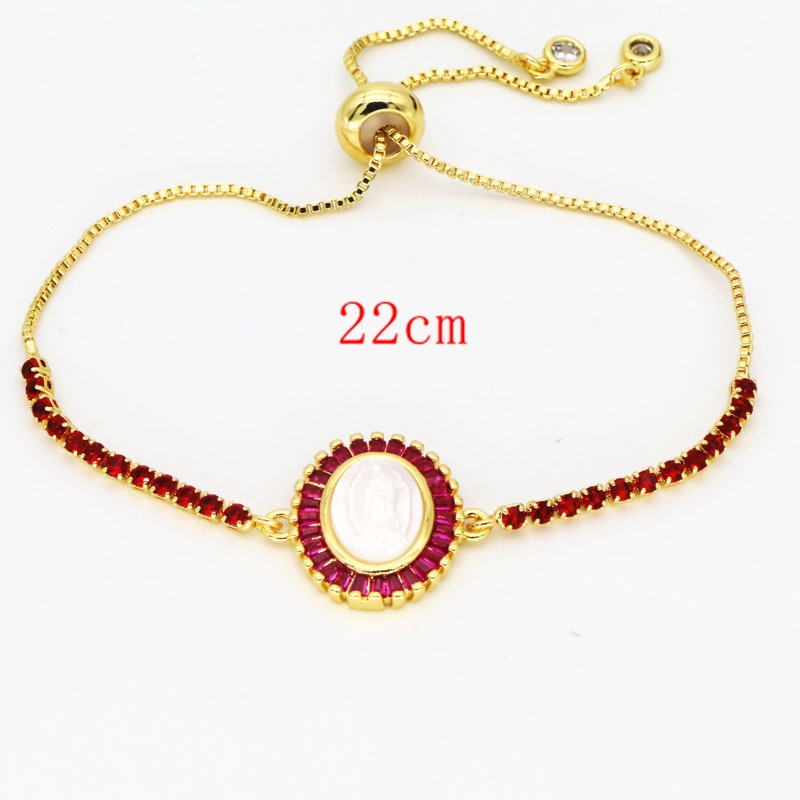 De Gros Style Vintage Style Simple Ovale Le Cuivre Placage Incruster Coquille Zircon Bracelets display picture 6