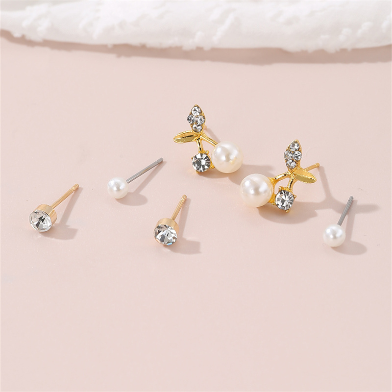 1 Set IG Style Elegant Sweet Heart Shape Flower Bow Knot Inlay Sterling Silver Artificial Pearls Zircon Ear Studs display picture 2