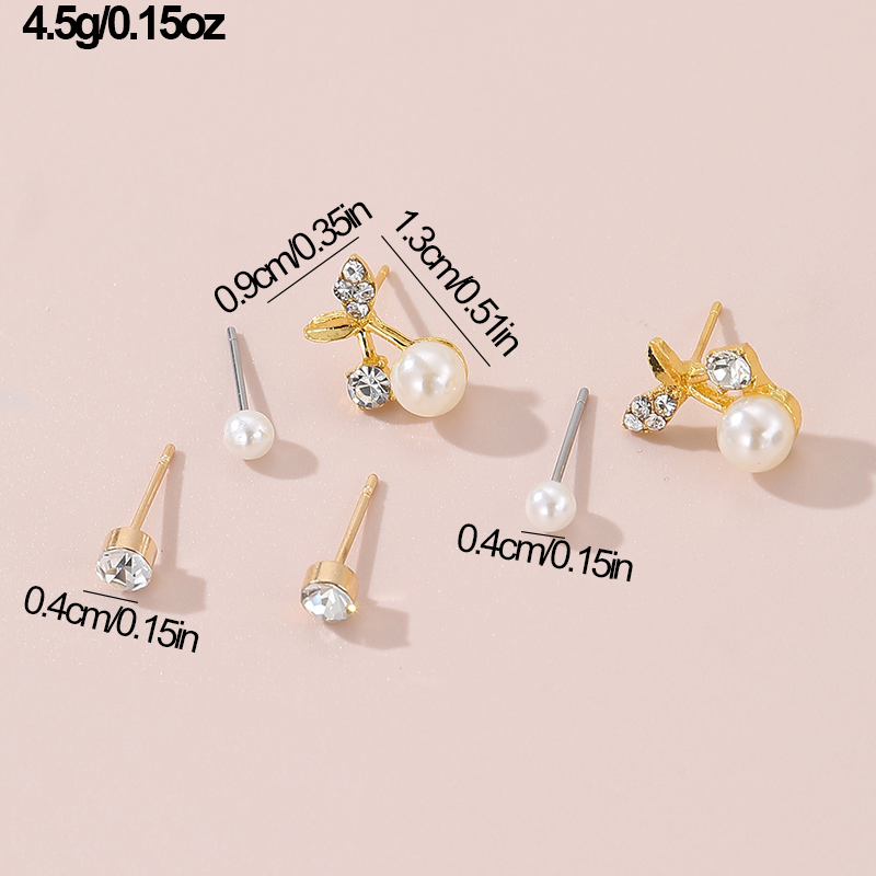 1 Jeu Style IG Élégant Sucré Forme De Cœur Fleur Noeud D'Arc Incruster Argent Sterling Perles Artificielles Zircon Boucles D'Oreilles display picture 6