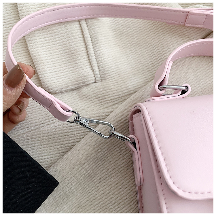 Women's Medium Pu Leather Solid Color Preppy Style Classic Style Sewing Thread Magnetic Buckle Crossbody Bag display picture 7