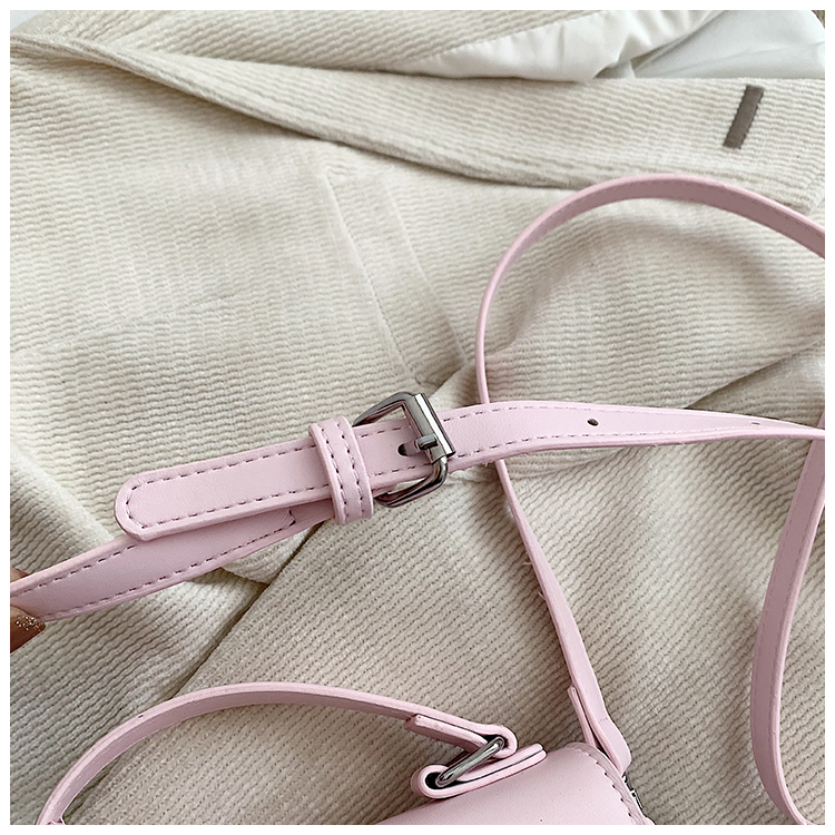 Women's Medium Pu Leather Solid Color Preppy Style Classic Style Sewing Thread Magnetic Buckle Crossbody Bag display picture 5