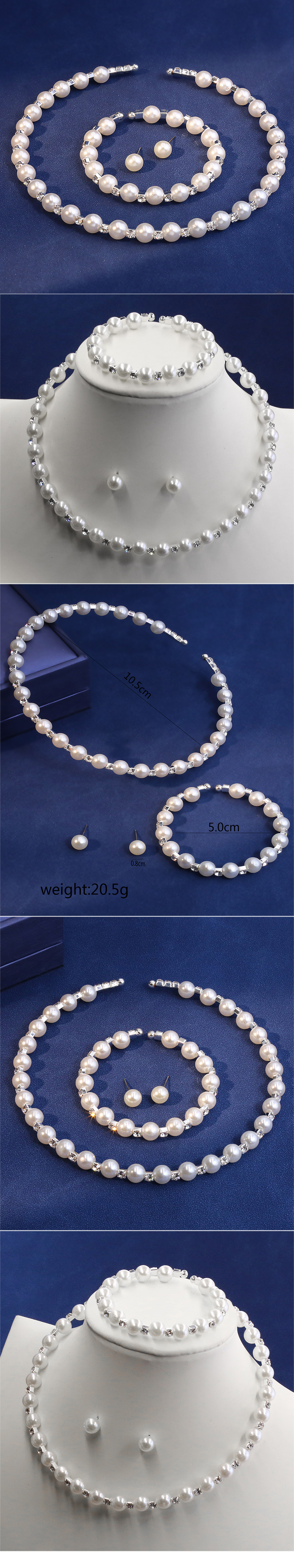 Elegant Lady Geometric Alloy Plastic Inlay Artificial Pearls Rhinestones Women's Jewelry Set display picture 1