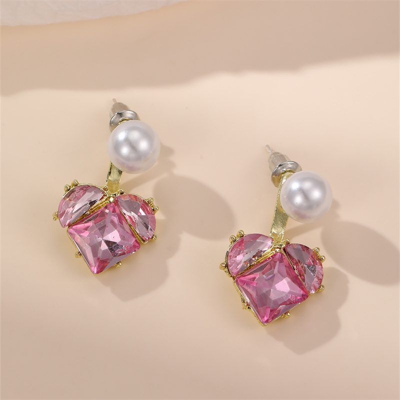 1 Pair IG Style Elegant Sweet Irregular Heart Shape Flower Inlay Sterling Silver Artificial Pearls Drop Earrings Ear Studs display picture 20