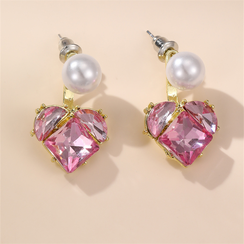 1 Pair IG Style Elegant Sweet Irregular Heart Shape Flower Inlay Sterling Silver Artificial Pearls Drop Earrings Ear Studs display picture 19