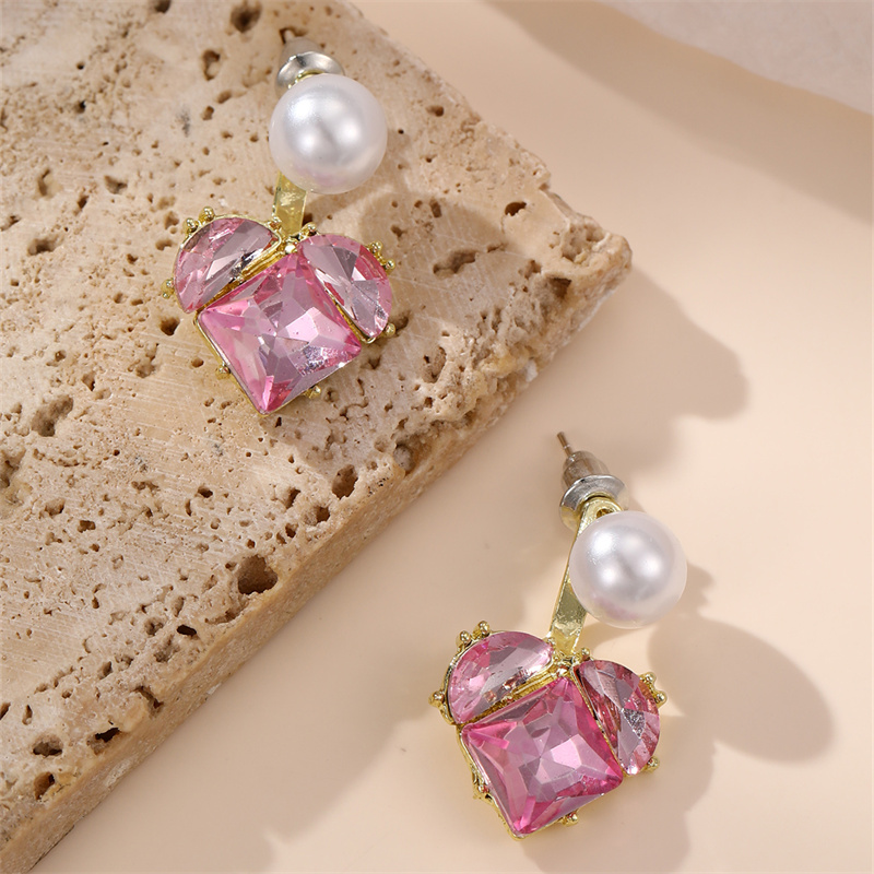1 Pair IG Style Elegant Sweet Irregular Heart Shape Flower Inlay Sterling Silver Artificial Pearls Drop Earrings Ear Studs display picture 22