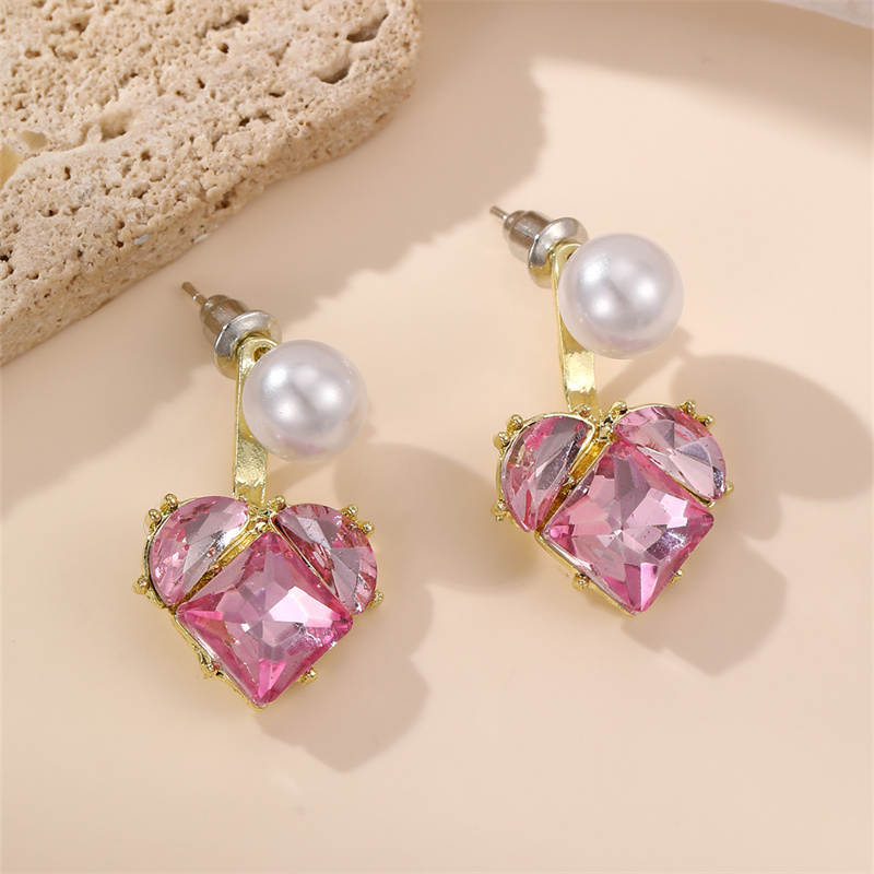 1 Pair IG Style Elegant Sweet Irregular Heart Shape Flower Inlay Sterling Silver Artificial Pearls Drop Earrings Ear Studs display picture 21
