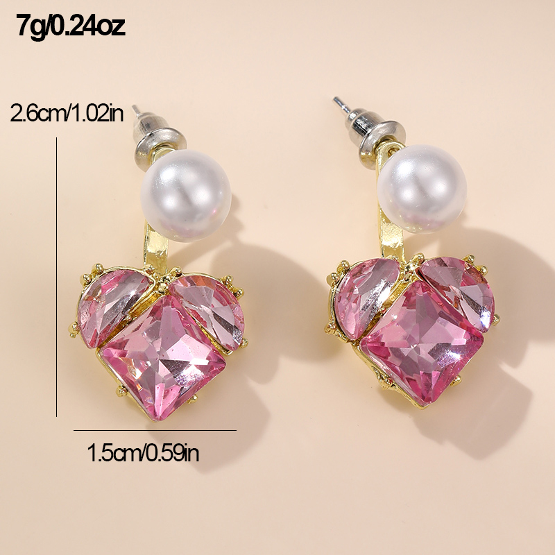 1 Paire Style IG Élégant Sucré Irrégulier Forme De Cœur Fleur Incruster Argent Sterling Perles Artificielles Boucles D'oreilles Boucles D'Oreilles display picture 23