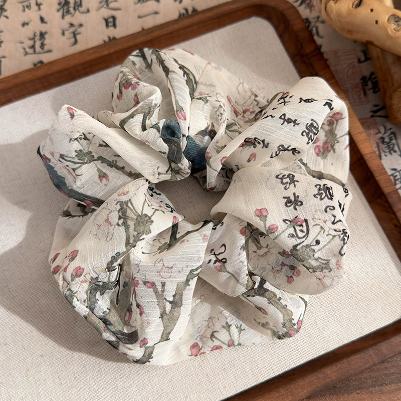 Women's Chinoiserie Romantic Artistic Chinese Character Cloth Printing Hair Tie display picture 4