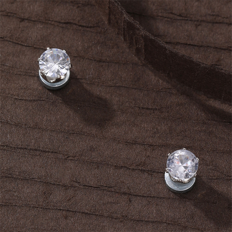 1 Par Básico Estilo Moderno Estilo Clásico Fresa Embutido Plata Esterlina Diamantes De Imitación Pendientes display picture 7