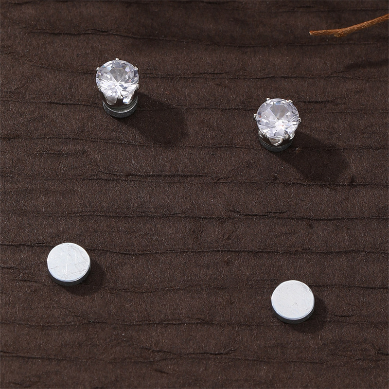 1 Par Básico Estilo Moderno Estilo Clásico Fresa Embutido Plata Esterlina Diamantes De Imitación Pendientes display picture 11