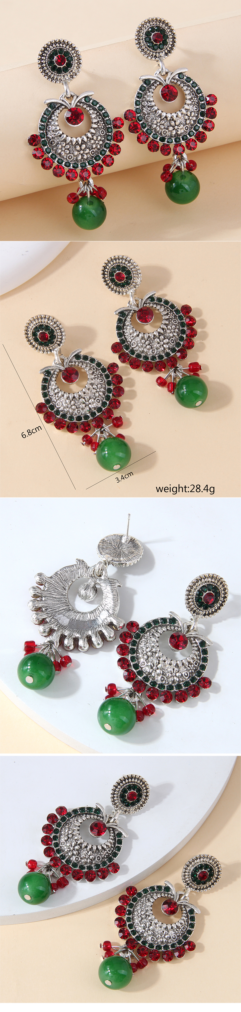 1 Pair Elegant Vintage Style Lady Geometric Inlay Alloy Rhinestones Drop Earrings display picture 1