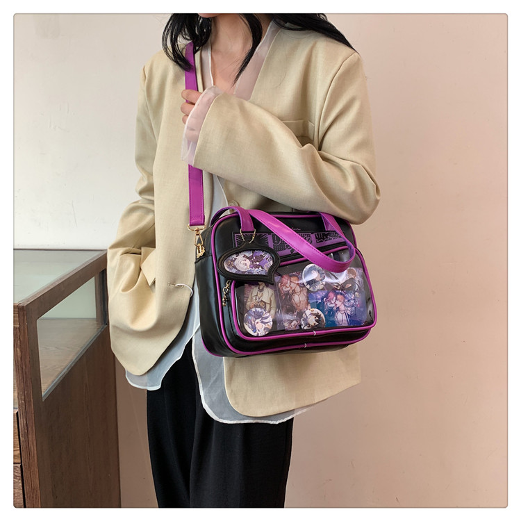 Women's Medium Pu Leather Color Block Streetwear Sewing Thread Zipper Underarm Bag display picture 14