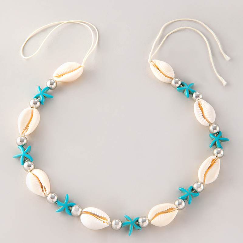 Großhandel Schmuck Hawaiisch Ferien Moderner Stil Geometrisch Seestern Legierung Hülse Perlen Halskette display picture 1