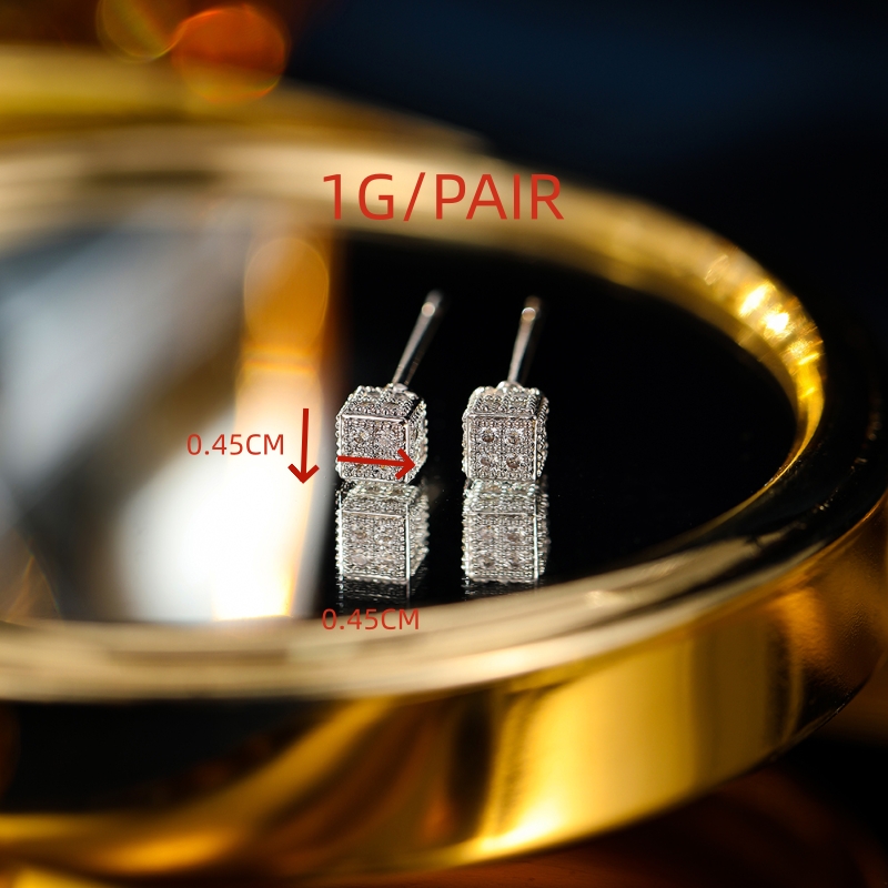 1 Paar Einfacher Stil Klassischer Stil Einfarbig Überzug Inlay Kupfer Zirkon 18 Karat Vergoldet Ohrringe Aus Knorpel display picture 4