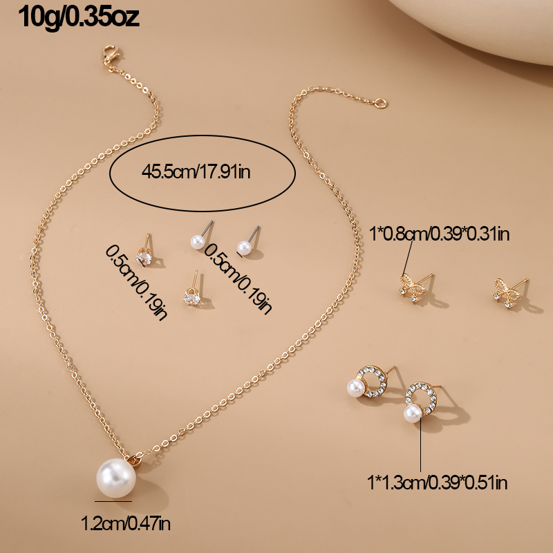 IG Style Modern Style Simple Style Fruit Heart Shape Bow Knot Alloy Inlay Artificial Pearls Rhinestones Women's Earrings Necklace display picture 28