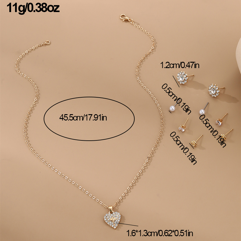 IG Style Modern Style Simple Style Fruit Heart Shape Bow Knot Alloy Inlay Artificial Pearls Rhinestones Women's Earrings Necklace display picture 35