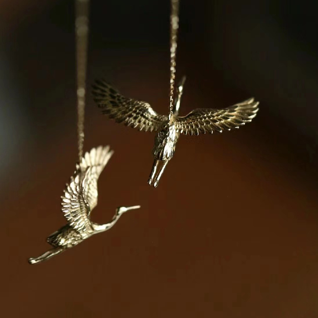 1 Pair Simple Style Classic Style Bird Plating Carving Copper Gold Plated Dangling Earrings display picture 22