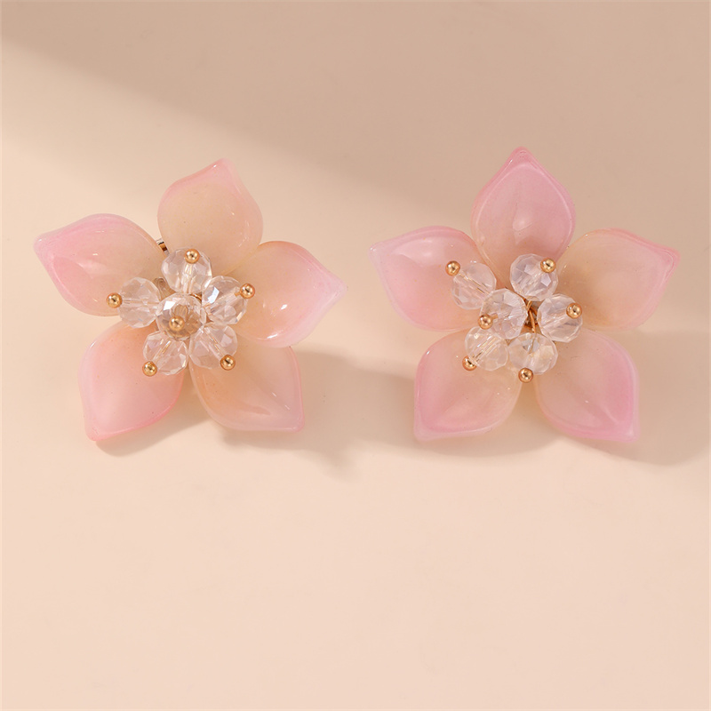 1 Pair Fairy Style Modern Style Sweet Flower Plastic Ear Studs display picture 1