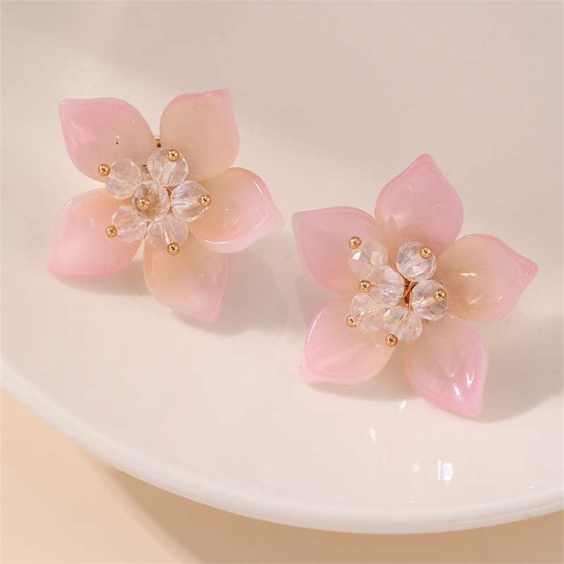 1 Pair Fairy Style Modern Style Sweet Flower Plastic Ear Studs display picture 3