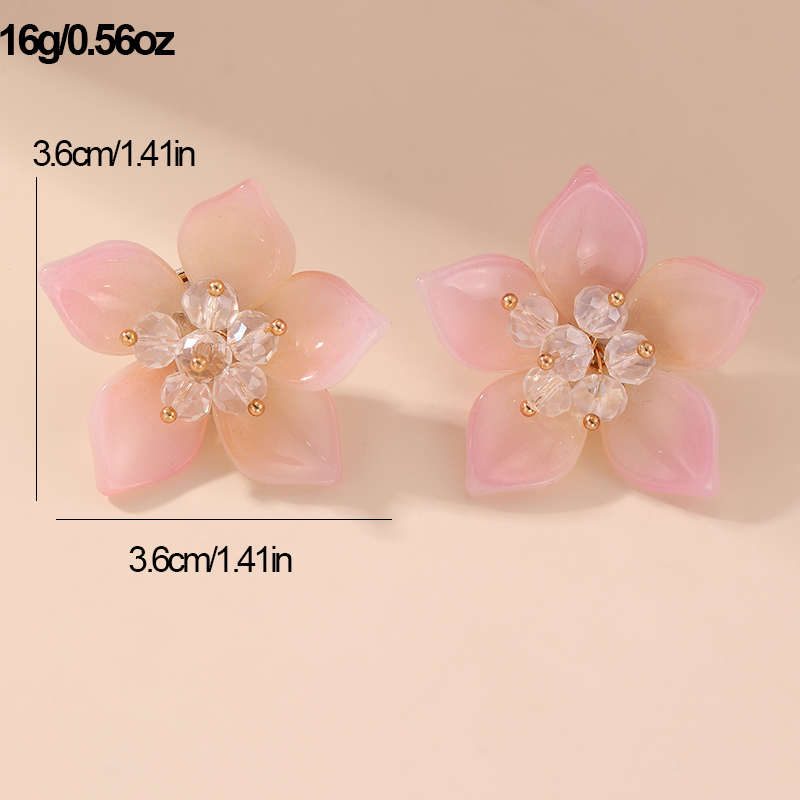 1 Pair Fairy Style Modern Style Sweet Flower Plastic Ear Studs display picture 6