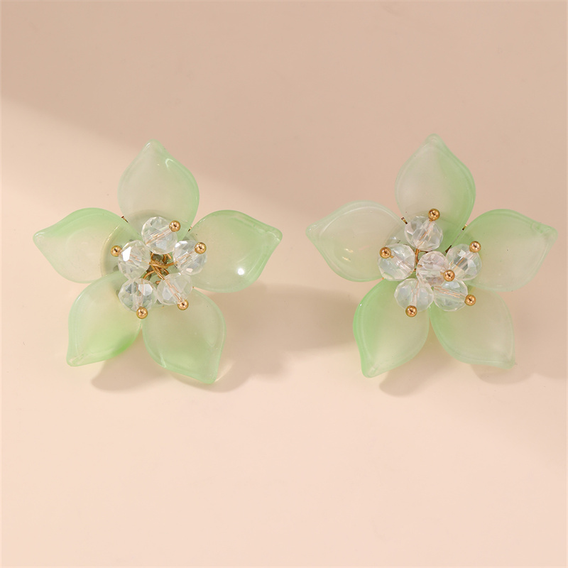 1 Par Estilo De Hadas Estilo Moderno Dulce Flor El Plastico Pendientes display picture 14