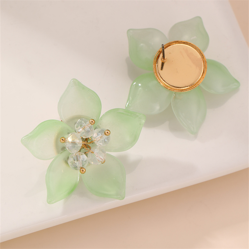 1 Par Estilo De Hadas Estilo Moderno Dulce Flor El Plastico Pendientes display picture 15