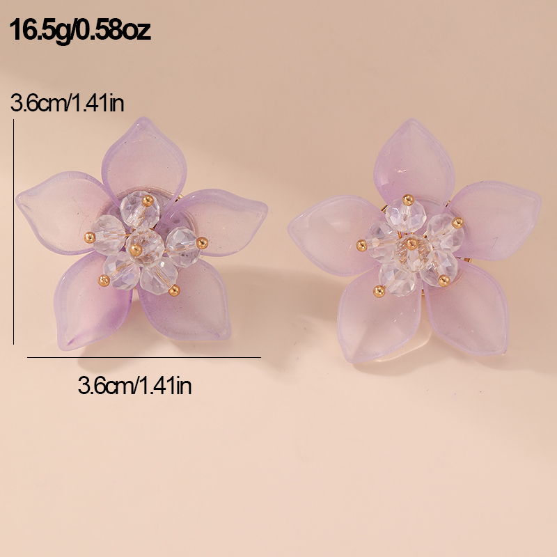1 Pair Fairy Style Modern Style Sweet Flower Plastic Ear Studs display picture 21