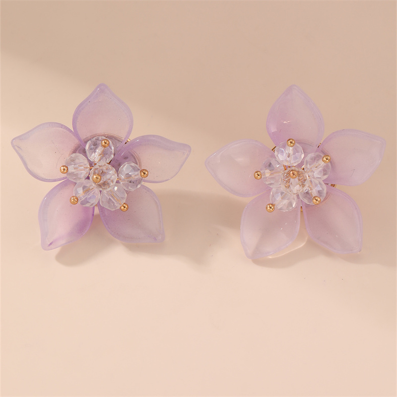 1 Par Estilo De Hadas Estilo Moderno Dulce Flor El Plastico Pendientes display picture 20