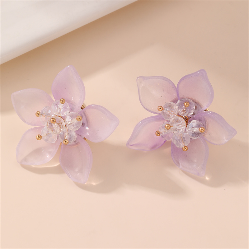 1 Pair Fairy Style Modern Style Sweet Flower Plastic Ear Studs display picture 23