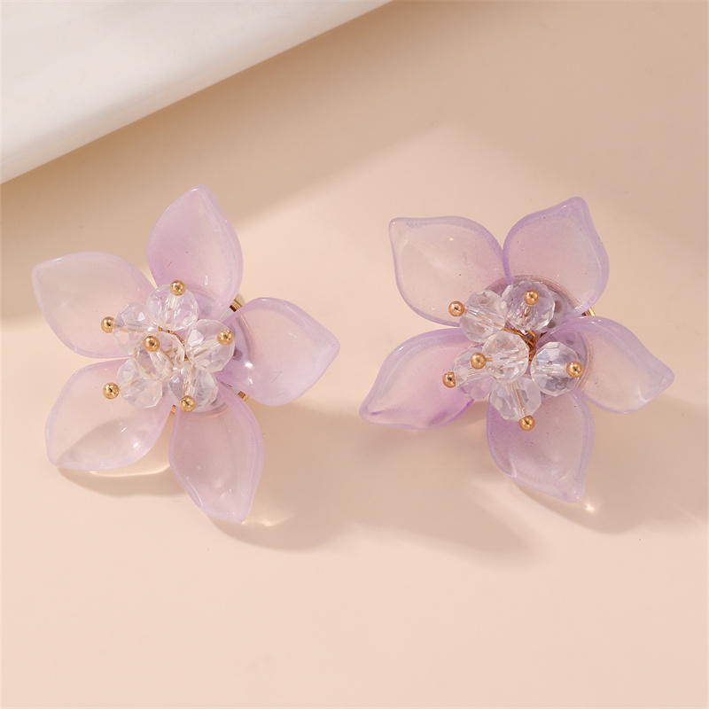 1 Paire Style De Fée Style Moderne Sucré Fleur Plastique Boucles D'Oreilles display picture 23