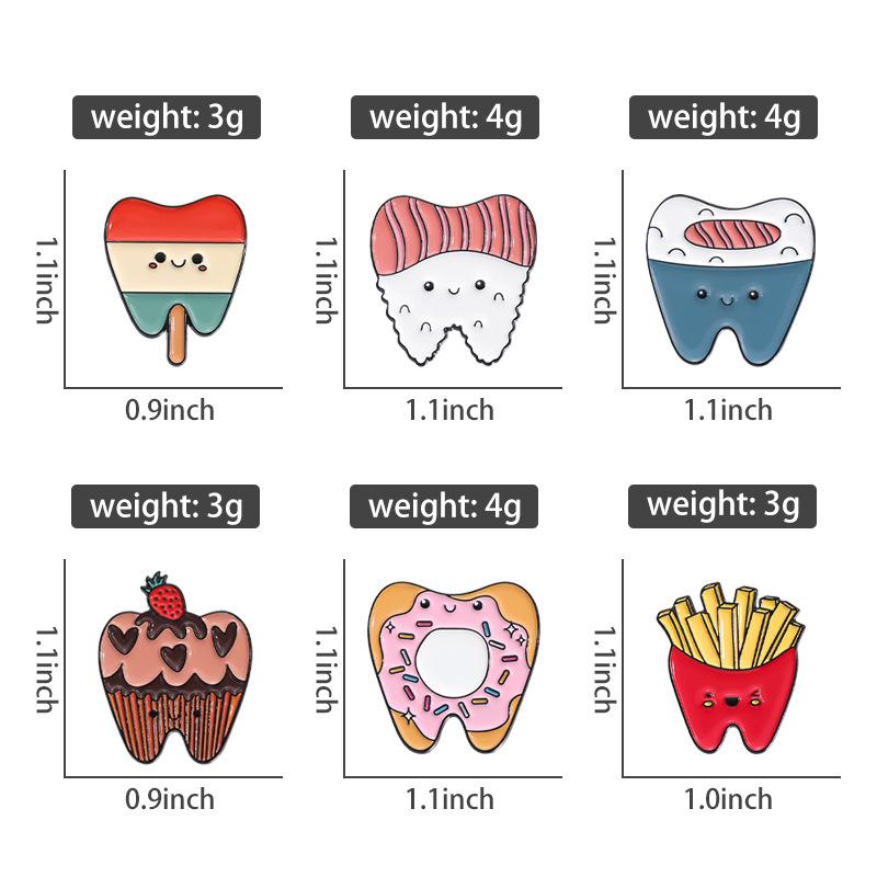 Cartoon Style Cute Cowboy Style Ice Cream Teeth Strawberry Alloy Stamping Stoving Varnish Women's Brooches display picture 1