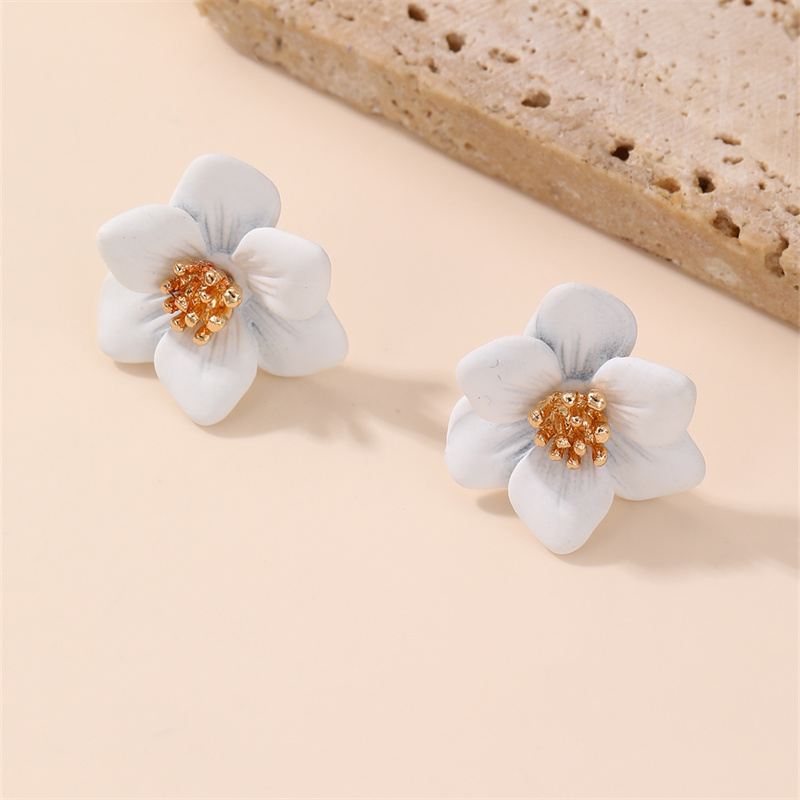 1 Paire Style IG Élégant Sucré Fleur Plastique Boucles D'Oreilles display picture 1