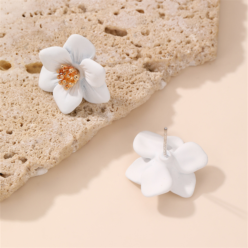 1 Pair IG Style Elegant Sweet Flower Plastic Ear Studs display picture 3